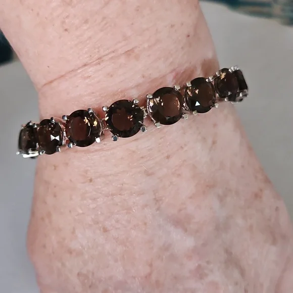 Smokey Quartz Tennis Bracelet